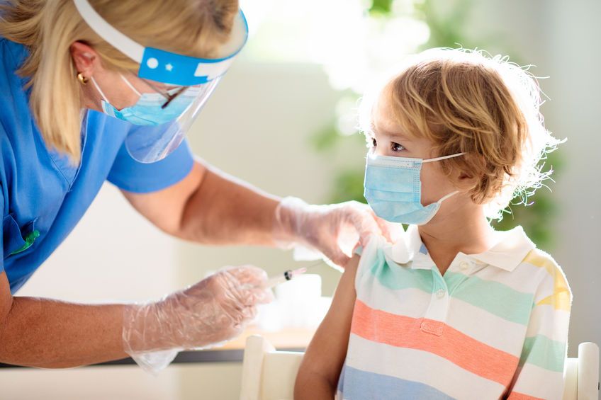 Child getting a vaccine